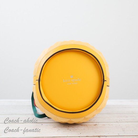 NWT Kate Spade Amazing Colada Novelty Pineapple Leather Crossbody Bucket Bag - Picture 9 of 12